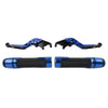 BMW S1000R S1000RR Blue Extendable Brake Clutch Lever Grip Set (2010-2023)