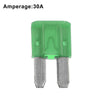 Boat Truck RV Camper Motorcycle 25pcs 30A Car Mini Blade Fuse Green