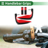 Motorcycle Hand Grips Cover Kit End Grips Diamond Pattern Red