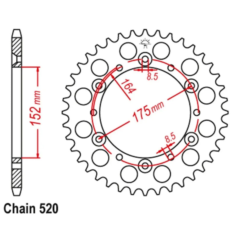 Yamaha Raptor 660 40 Tooth Rear Steel Sprocket (2001–2005)