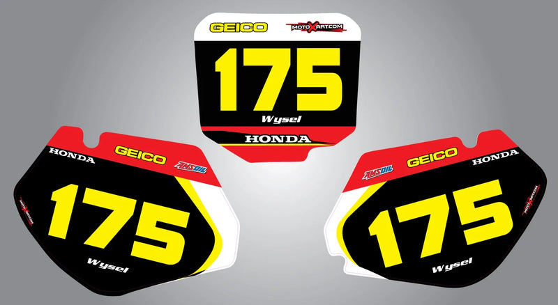 Honda CR 250 (1997-1999) Sonic Style Custom Number Plate Graphics