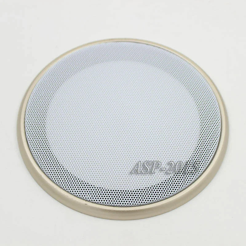 2pcs 6.5" Speaker Cover Coaxial Steel Mesh Grills Gold Woofer White Frame 20CM