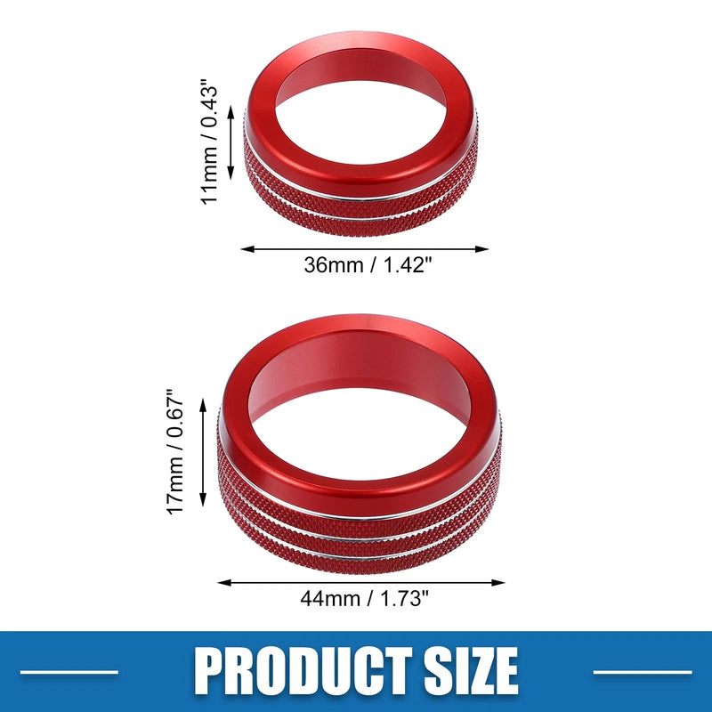 Dodge Durango Knob Covers 3 x Car AC Radio Switch Decals Red (2014 - 2020)