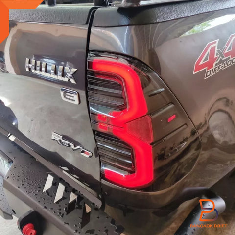 Toyota Hilux Ute Smoke GR Sport LED Red Tail Lamp Welcome Light (15-24)