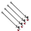 4 x 30" Long Heavy Duty Black Ground Anchor Hook Solid Steel Shaft