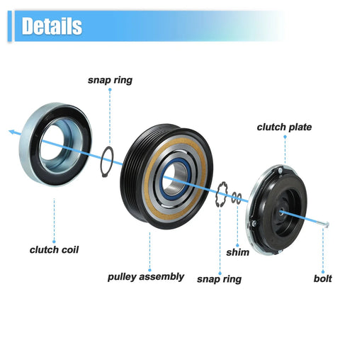 Chevrolet Silverado 3500HD A / C Clutch Assembly AC Compressor Clutch Set