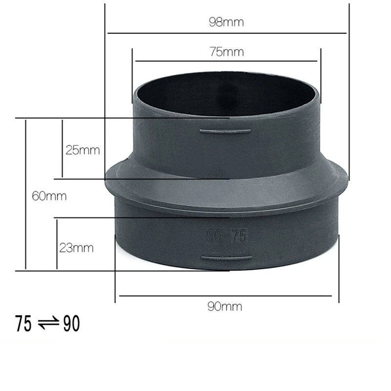 Car 75mm-90mm Parking Heater Air Pipe Reducer Adapter (No Year Specified)