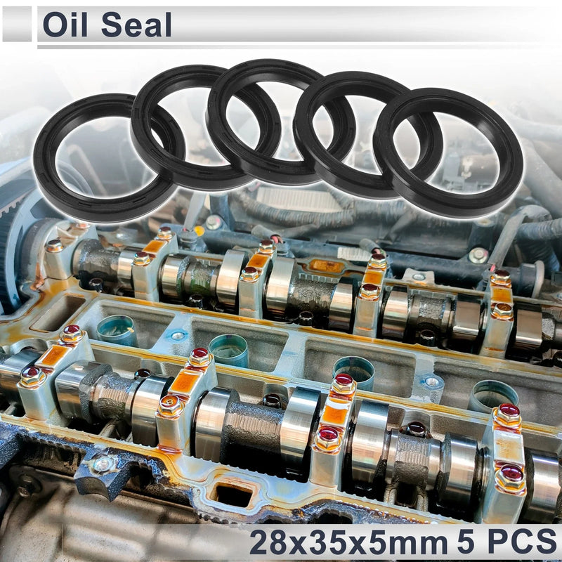 Oil Seal / 28x35x5mm / Nitrile Rubber Rotary Shaft Seal, 5 Pcs