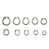 Universal 100pcs 304 SS External Circlip Ring Assortment 8-18mm