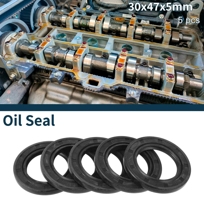 Oil Seal 30x47x5mm NBR Rubber Seal Ring 5Pcs