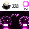 20 x Pink T5/T4.7 Neo Wedge LED Dashboard Light Bulbs