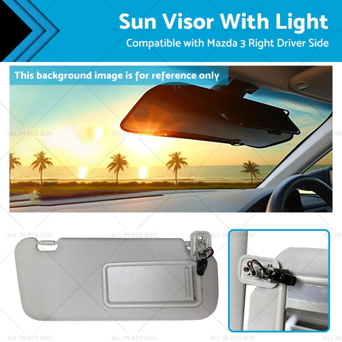 Mazda 3 Sun Visor with Light Right Driver Side (2010-2013)