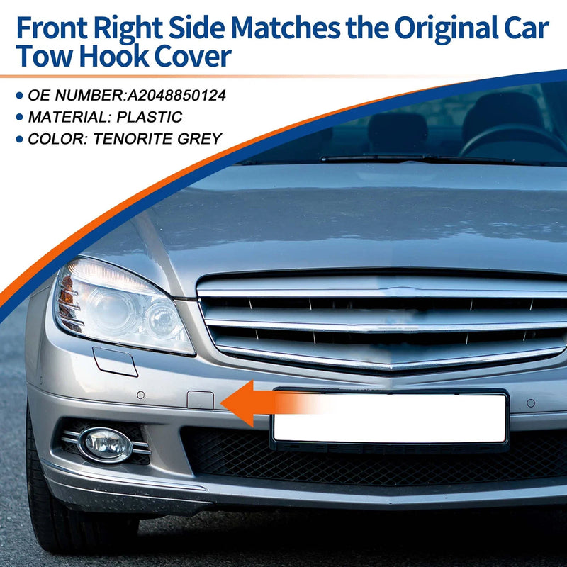 Mercedes-Benz C-Class Front Car Bumper Tow Hook Cover (2007-2014)