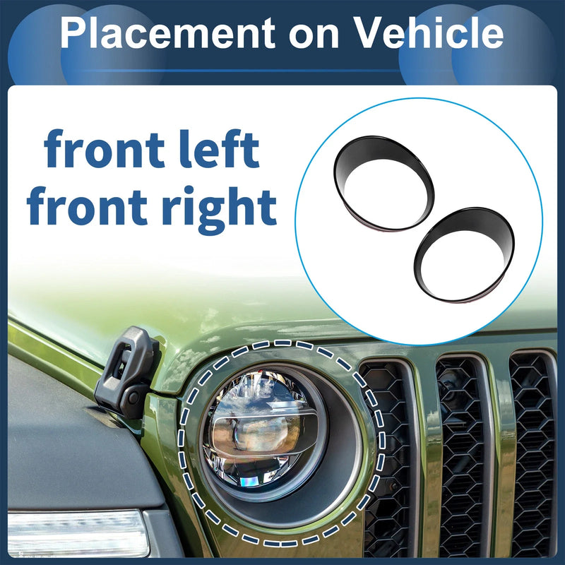 Jeep Wrangler 2 x Front Left & Right Headlight Trim Bezels (2024)