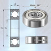 10pcs 6x22x7mm Double Metal Shield Deep Groove Ball Bearings