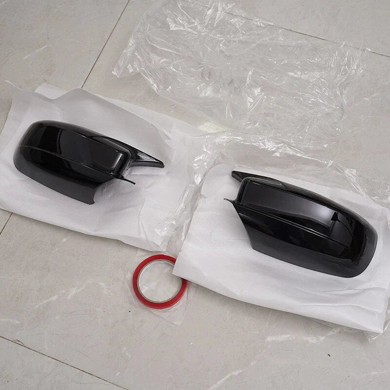 Dodge Charger Black Horn Style Side Mirror Cover Shell Caps 2 x (2015-2022)