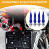 Universal Motorcycle M6 License Plate Screws Cover 82mm Deep Blue 4 Pcs