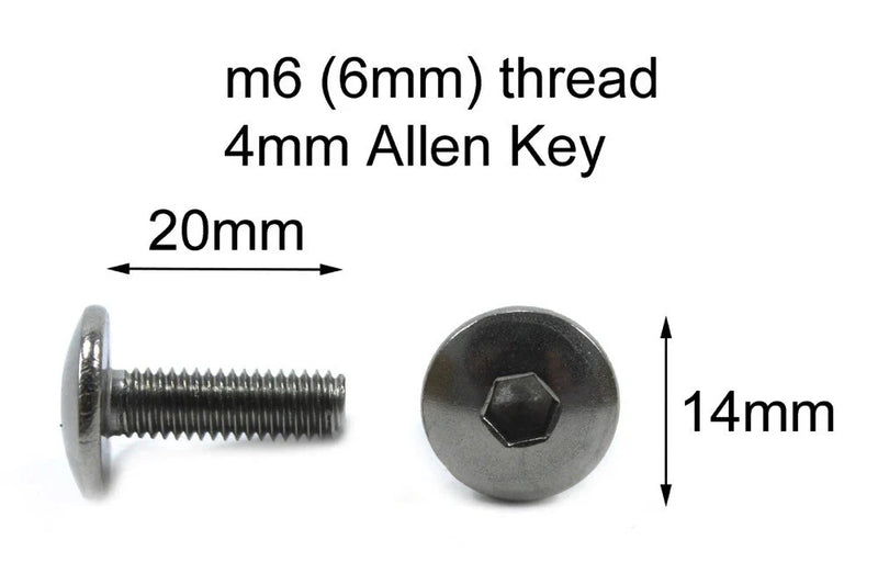 Bolts / 10x m6 x 20mm Stainless Pan Mushroom Button Head / Kawasaki Ninja
