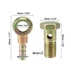 Motorcycle Bronze Tone M12x1.5 Banjo Bolt Kit with Copper Washers