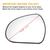 Peugeot 207 308 Left Side White Mirror Glass w/ Back Non-heated (2006-2014)
