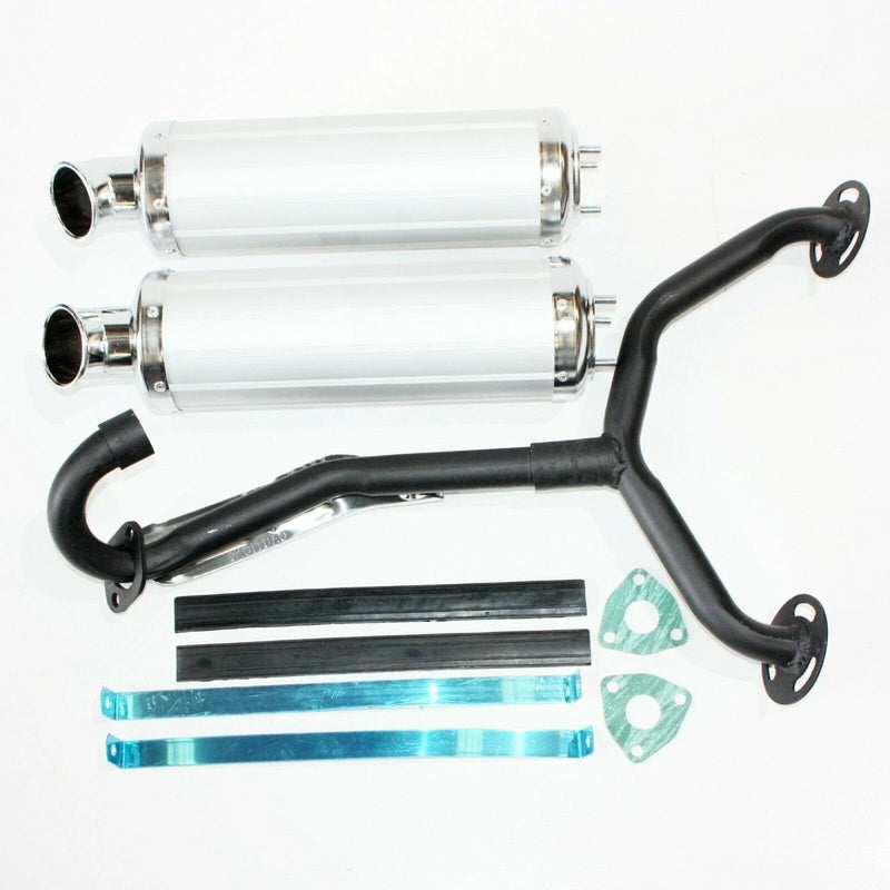 250cc Dinosaur Style Quad ATV Twin Exhaust Pipe Alloy Mufflers