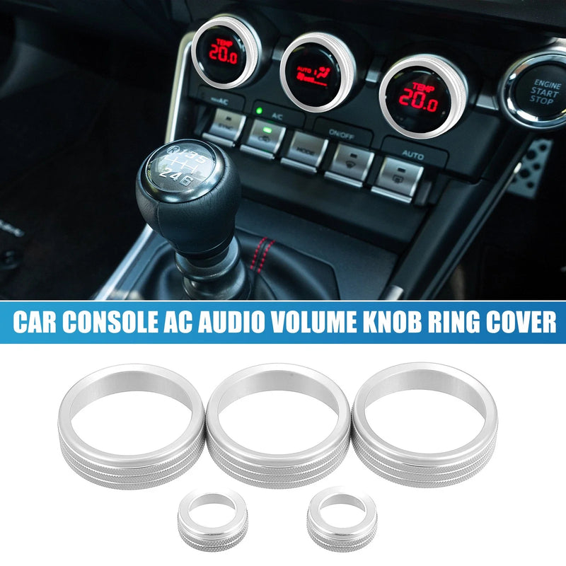 Subaru BRZ GR86 2022 Silver Tone AC Audio Volume Knob Cover Set of 5