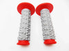 Honda CR125  - Red Grey Diamond Top Handlebar Grip Set