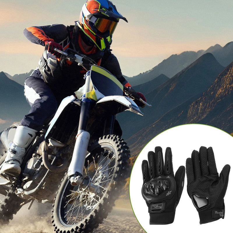 1 Pair XL Motorcycle Gloves Breathable Full Finger Nylon Outdoor Gloves Black