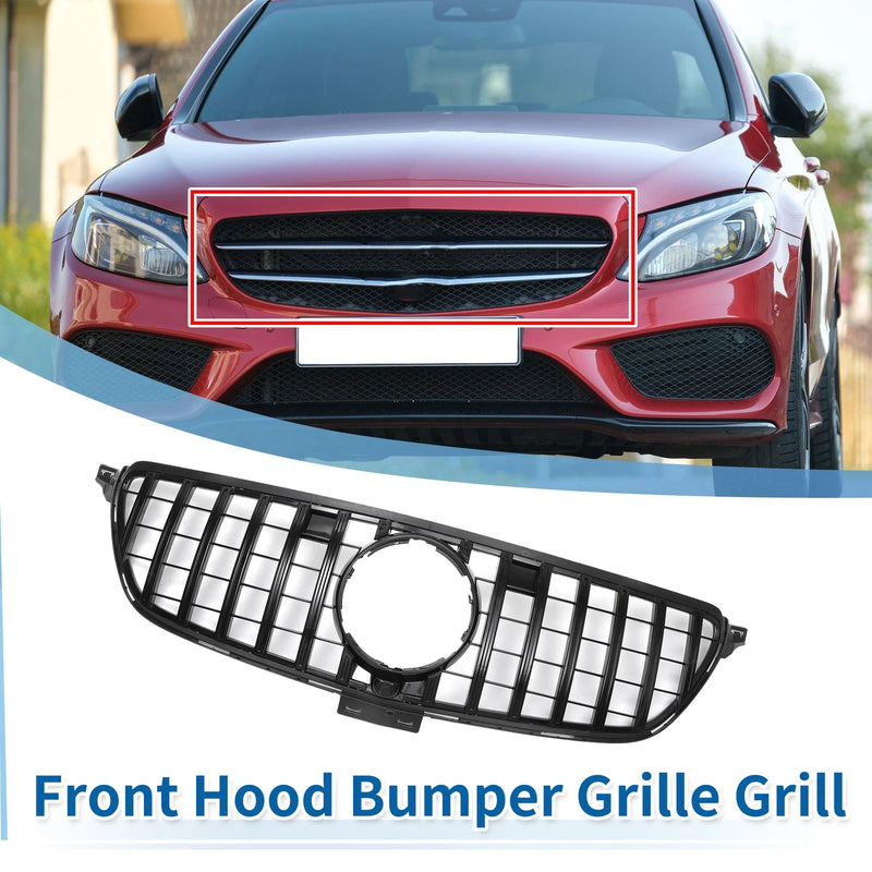 Mercedes-Benz GLE 2015-2019 Black Grills Front Upper Bumper Grille