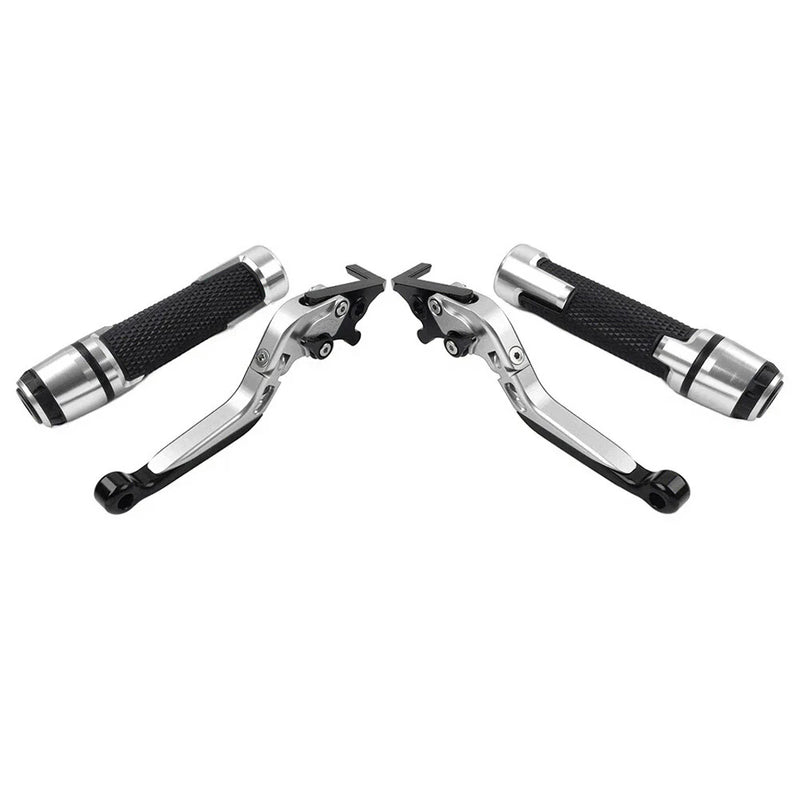 Suzuki GSXR600 / 750 Silver Extendable Brake Clutch Lever Grips Set (2006-2019)