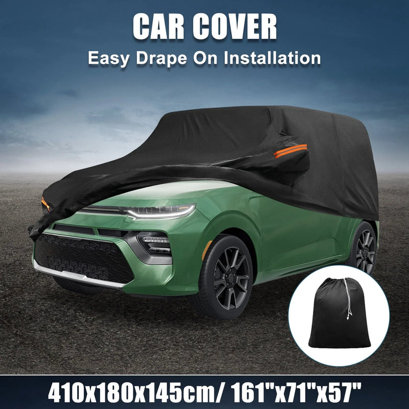 Kia Soul (2009-2024) Black Waterproof 210D-PU Oxford Car Cover