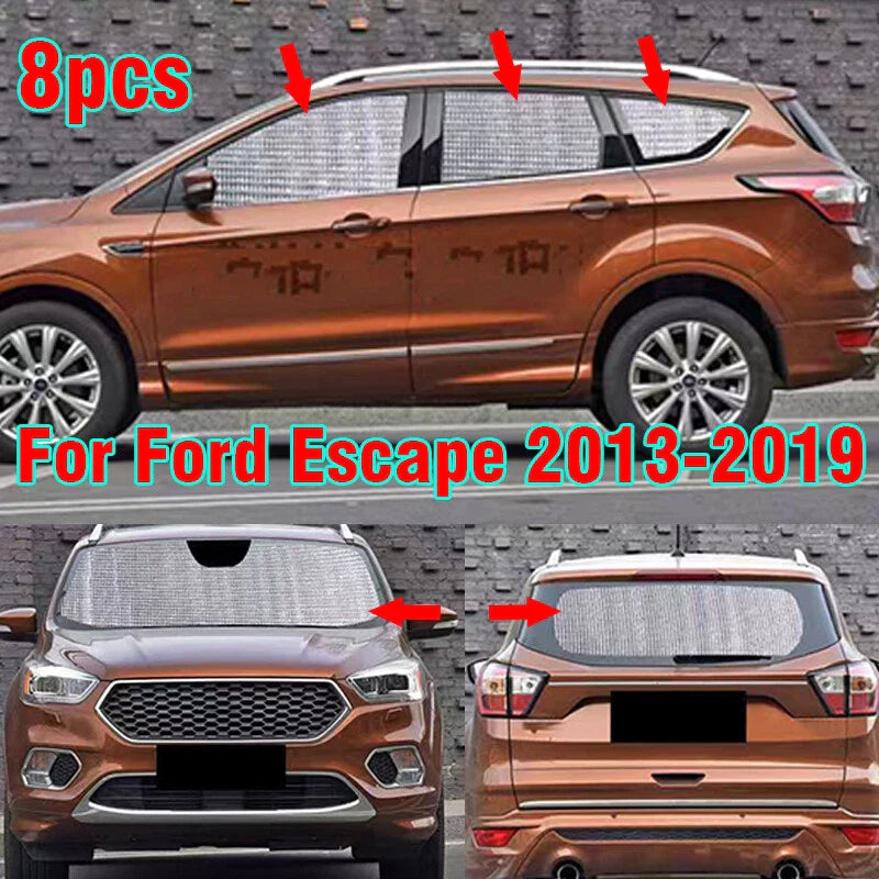 Ford Escape 8pcs Side Windshield UV Block Sunshade Privacy (2013–2019)