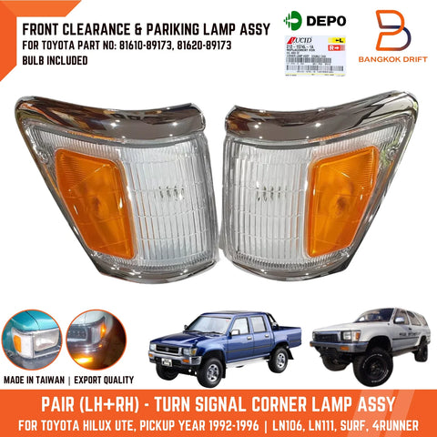 Toyota Hilux Ute LN111 4WD 4Runner Surf Chrome Corner Lamp Light (92-96)