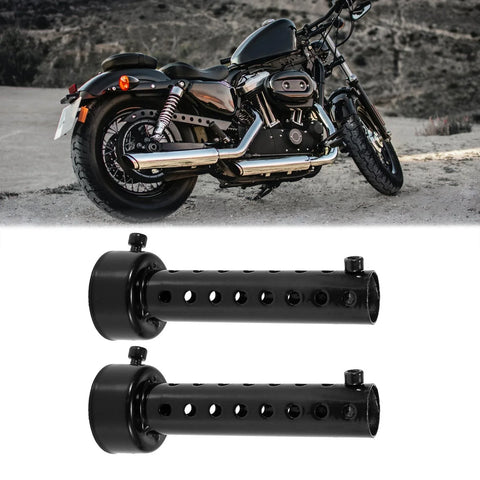 2 x 45mm Universal Motorcycle Exhaust Silencer Muffler Pipe Black