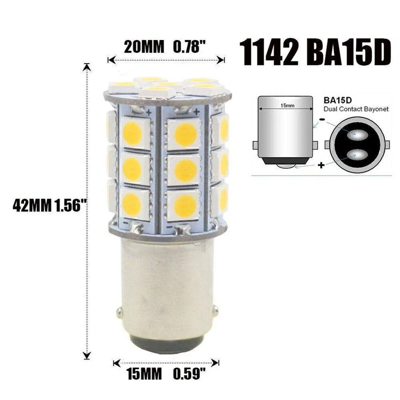 Marine Boat Interior 27-SMD BA15D AC/DC 24V Blue Lights