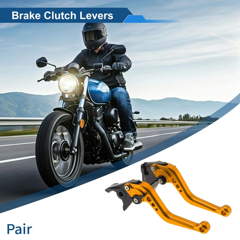 Kawasaki Z750 Levers / Adjustable Short Brake Clutch Solid Gold Tone (2007–2012)