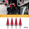 M6 License Plate Screws Cover 54mm Aluminum Alloy Red 4 x Universal Motorcycle