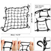 1 x 40x40cm Motorcycle Luggage Cargo Net Bag with 49 Holes, 6 Hooks Black