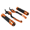 Ducati Monster Orange Extendable Brake Clutch Levers Grip Set (2008-2015)