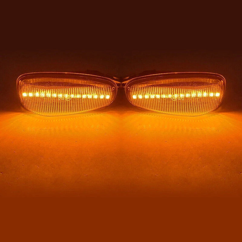 Benz C E CLK Class LED Sequential Dynamic Clear Side Marker Lights (1995-2002)