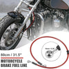 Motorcycle ATV Braided Brake Hoses / 80cm 31.5in 10mm / Red