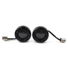 Harley Sportster Red LED Turn Signal Lights with Gloss Black Trim Ring