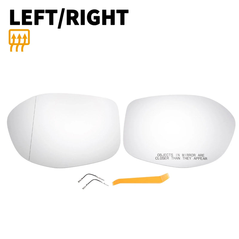Honda Odyssey Left Right White Mirror Glass Pair w/ Back Heated (2014-2017)