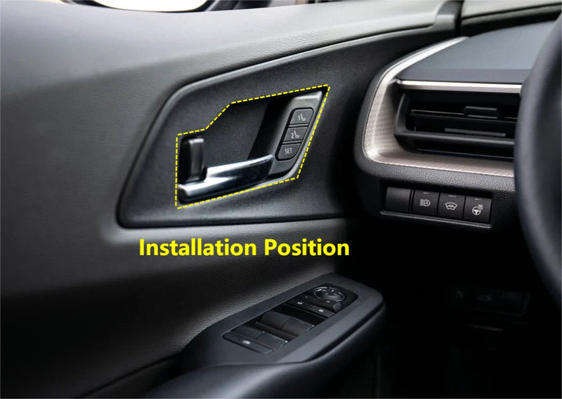Toyota Prius 4pcs Glossy Black Inner Door Handle Frame Cover Trim (2023-2024)