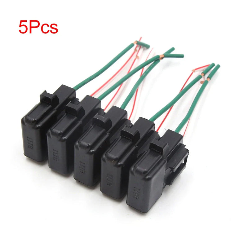Car Motorcycle 5Pcs Black Plastic Blade Fuse Holder 2 Wires Waterproof