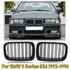 BMW E36 318i 325i Front Matte Black Kidney Sport Hood Grille (1992-1996)