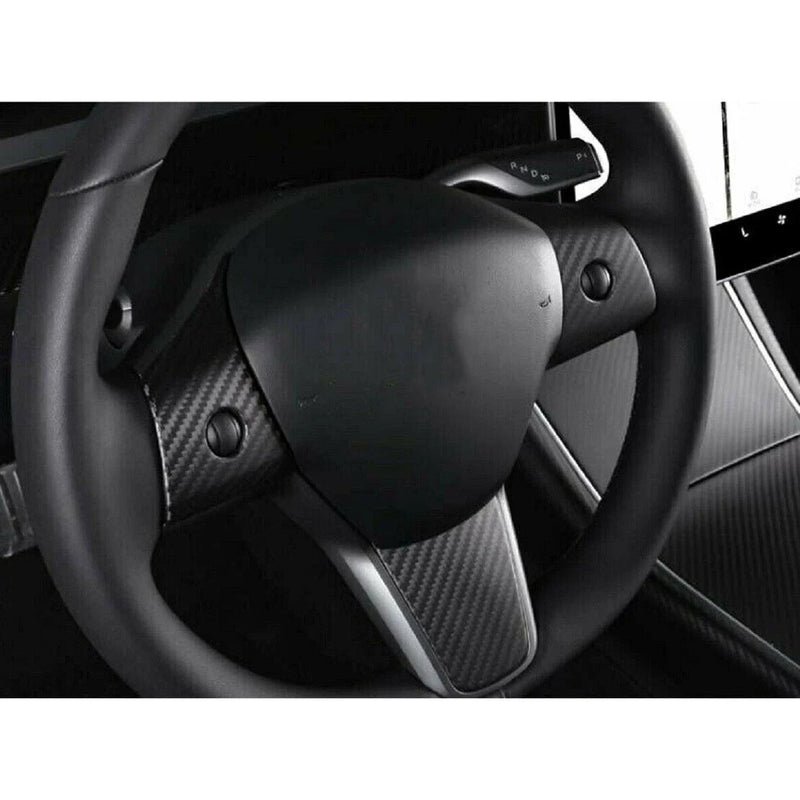 Tesla Model 3 Carbon Fiber Steering Wheel Cover Trim (2017-2021)