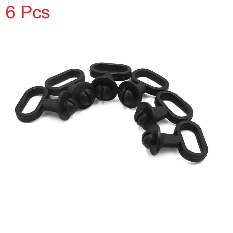 Motorcycle 6pcs Black Rubber Front Mudguard Speedometer Cable Guide Holder