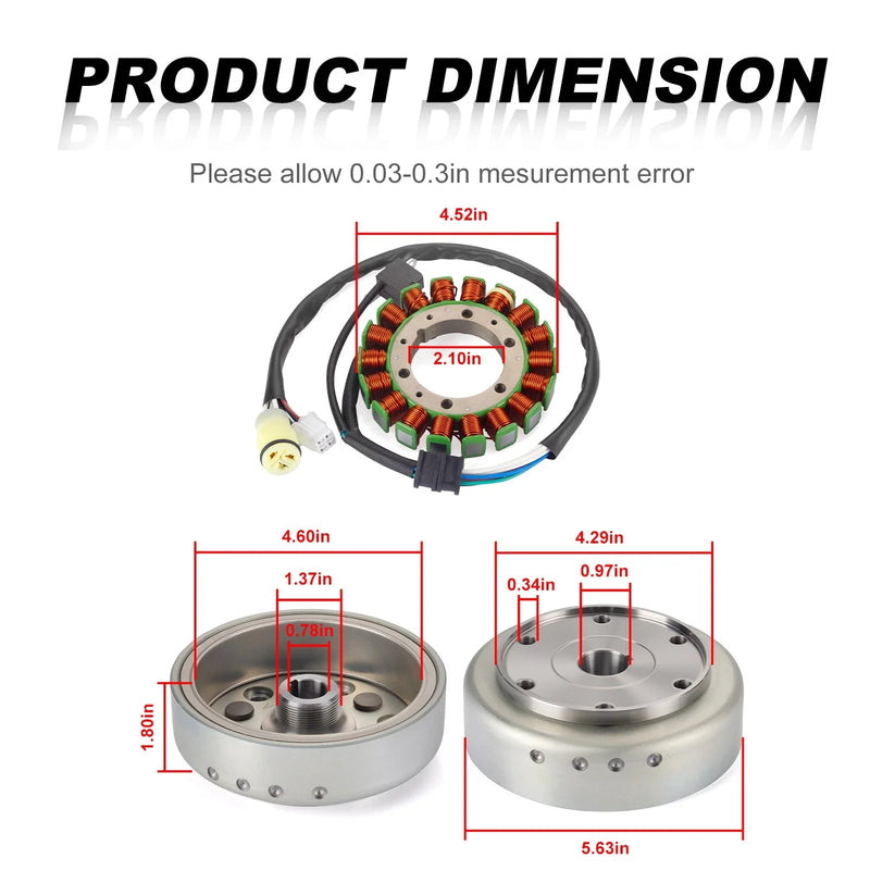 Yamaha Rhino YXR 660 Stator & Flywheel Rotor & Gasket (2004–2007)