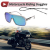 Motorcycle Riding Green Lens Gray Frame Cellulos PC UV400 Goggles